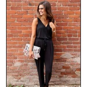 Vince Camuto Black, Tie Front, Tank Jumpsuit Size 2